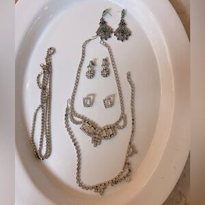 Rhinestone necklaces & earrings